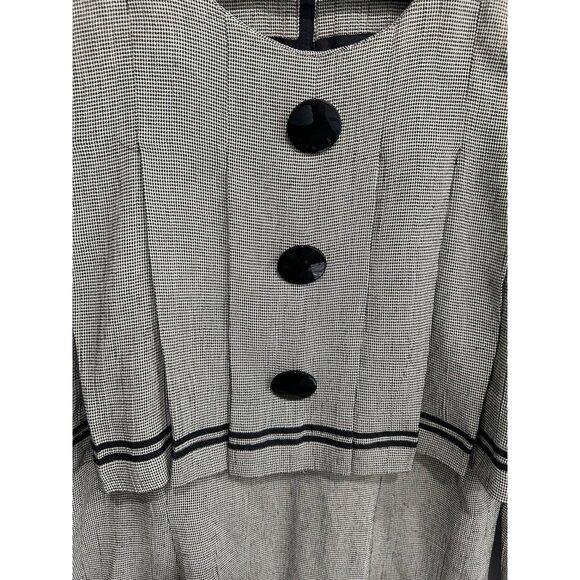 Vintage Taurus II Houndstooth Dress With Overlay Design Button Details Size M - Picture 4 of 9